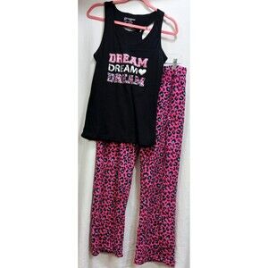 NO BOUNDARIES Soft Leopard Sleep Lounge Set Junior’s XL 15-17 Animal Print Note